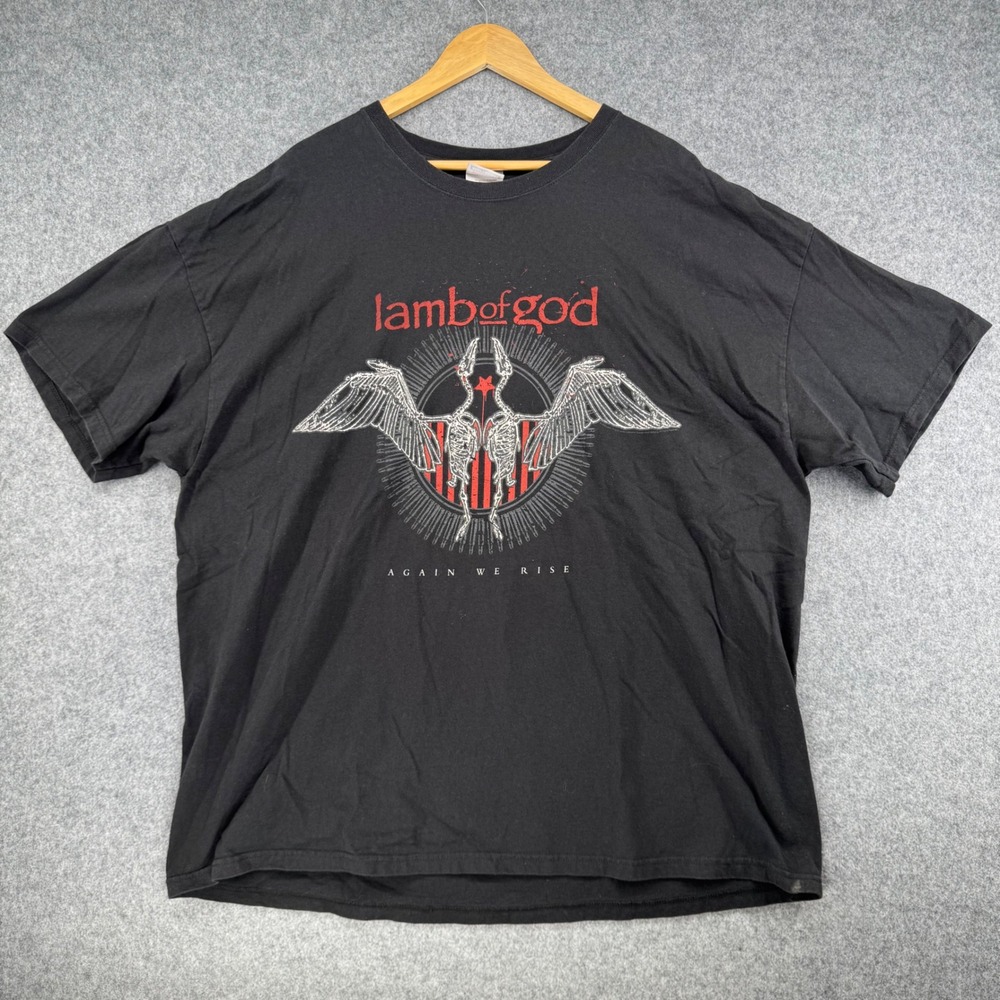 Vintage 2000 Lamb of God T-Shirt Mens 3XL Black Again We Rise Graphic Hanes